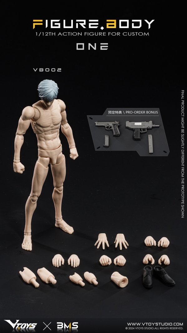 画像1: VTOYS×BMS 1/12スケール可動フィギュア素体 ONE(ワン) VB002 ホワイトスキン