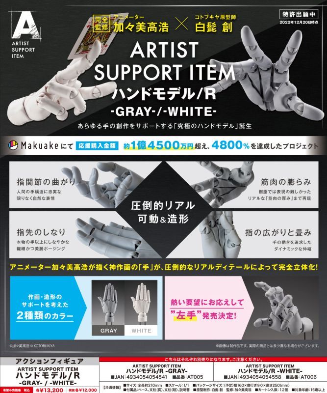 ARTIST SUPPORT ITEM ハンドモデル/R -GRAY-